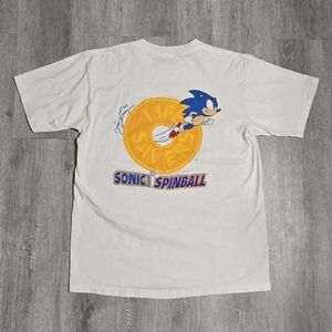 Vintage 90s Sonic the Hedgehog Spinball Lifesavers Sega Tee Single Stitch